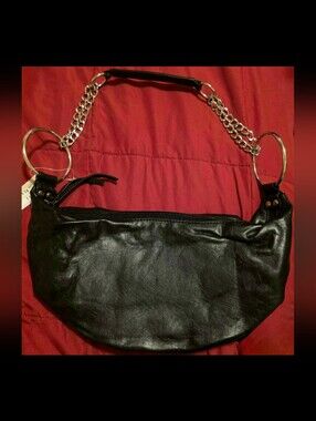 Black Chain-Handle Shoulder Bag